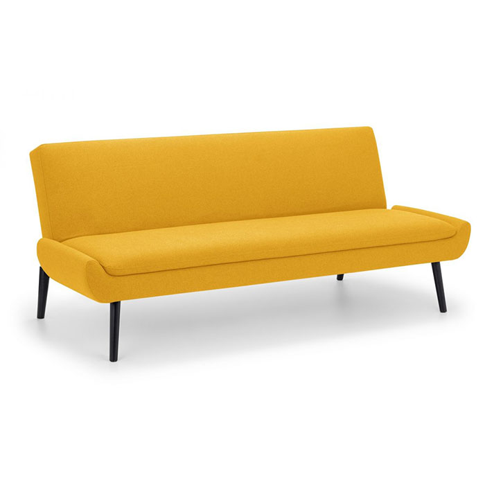 Gaudi Curled Base Sofabed In Mustard Fabric